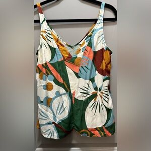 Ted Baker London Multicolor Floral Print V-Neck Tank Top